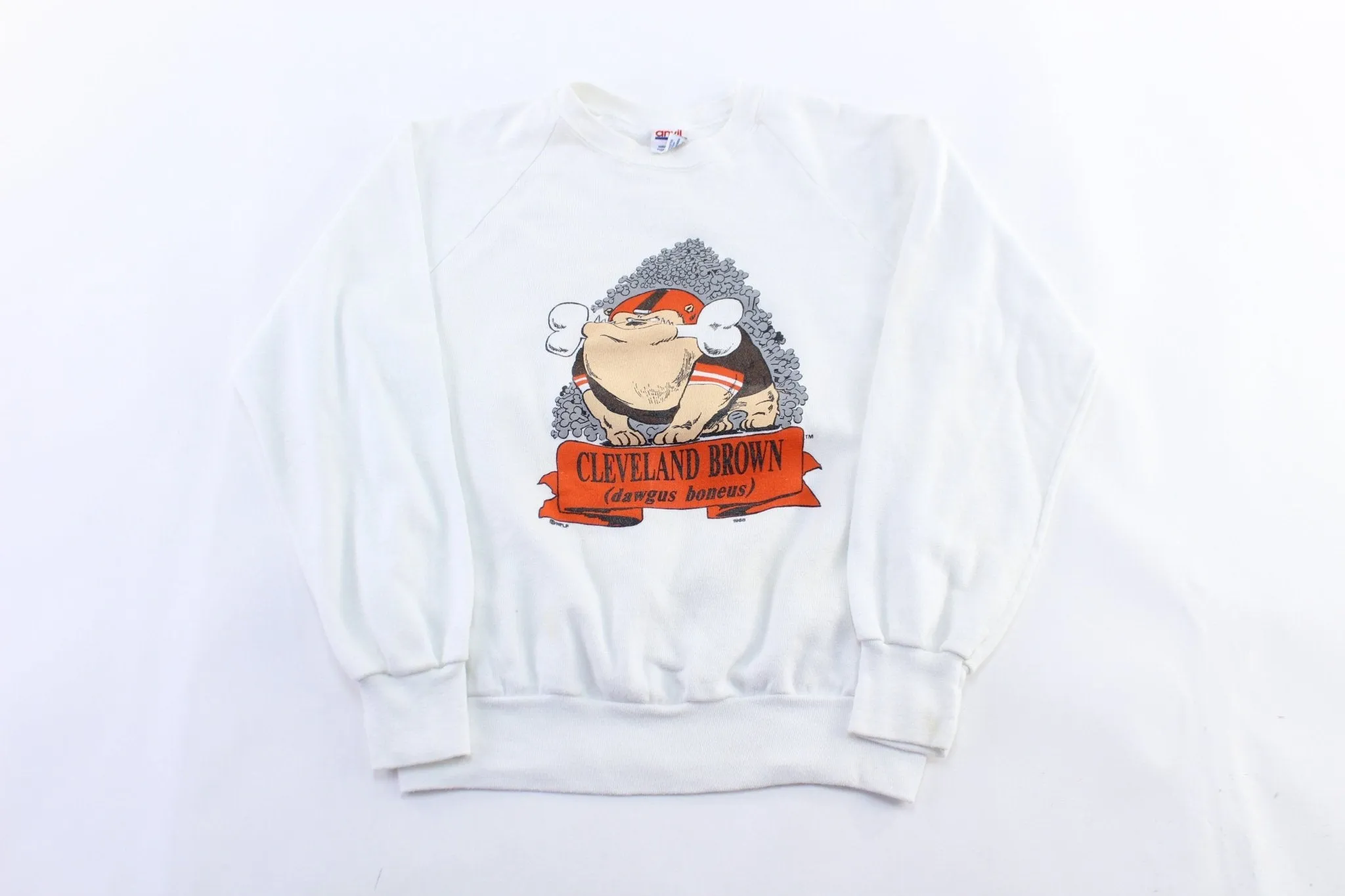 1988 Cleveland Brown Dawg Bones Graphic Sweatshirt