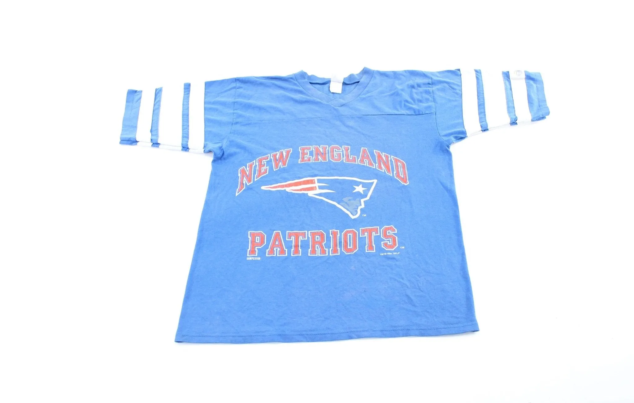 1994 New England Patriots Striped T-Shirt