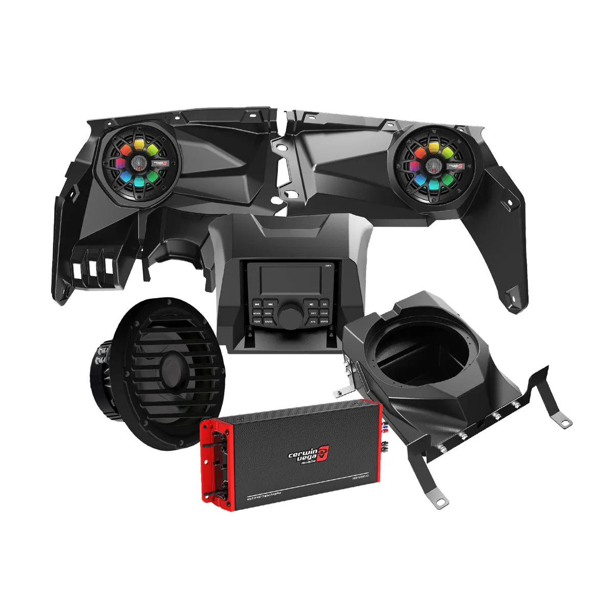 2017  Can Am Maverick X3/X3 Max Complete Speaker Kit with 4CH Amplifier and 10” Marine Subwoofer Kit - RPMX3KM2