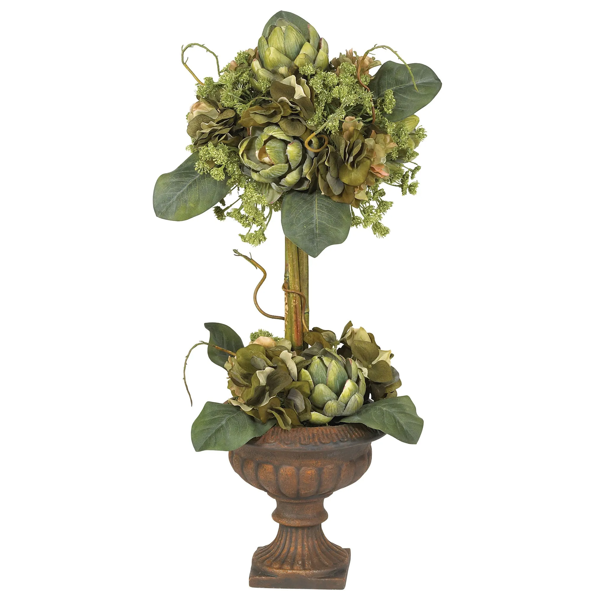 24" Artificial Artichoke Topiary Silk Flower Arrangement - Low Maintenance, Life-Like & Vibrant Silk Flowers For Busy People.