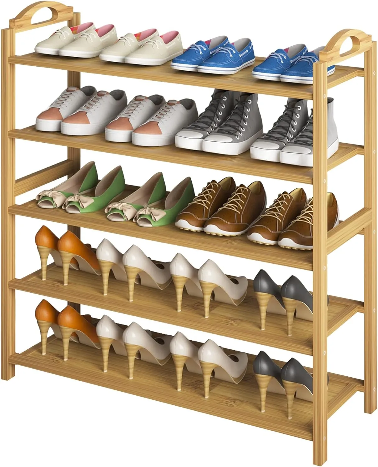 5-Tier Bamboo Shoe Rack Shoe Storage Organizer