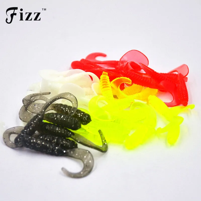 50Pcs 4cm 0.7g Soft Silicone Rubber Worms Fishing Lure Artificial Maggot Grub Worm Carp Fishing Bait for Sea River Lake Fishing