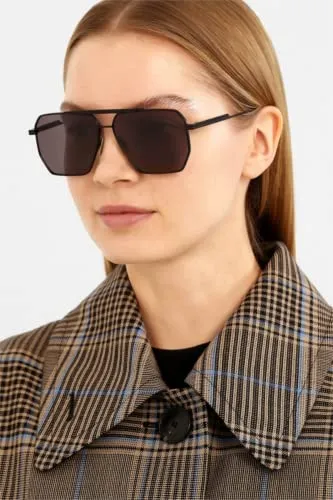 ADE WU Black Oversized Square Polarized Sunglasses Women Men Big Black Square Aviator Polarized Sun Glasses Trendy