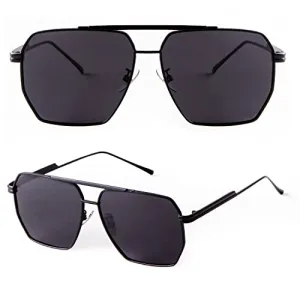 ADE WU Black Oversized Square Polarized Sunglasses Women Men Big Black Square Aviator Polarized Sun Glasses Trendy