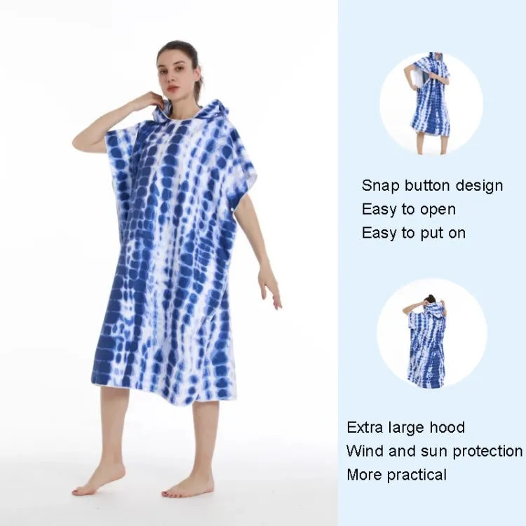 Adult Hooded Bath Towel Fine Fiber Beach Quick Dry Bathrobe, Size: 110x75cm(Horizontal Bars)