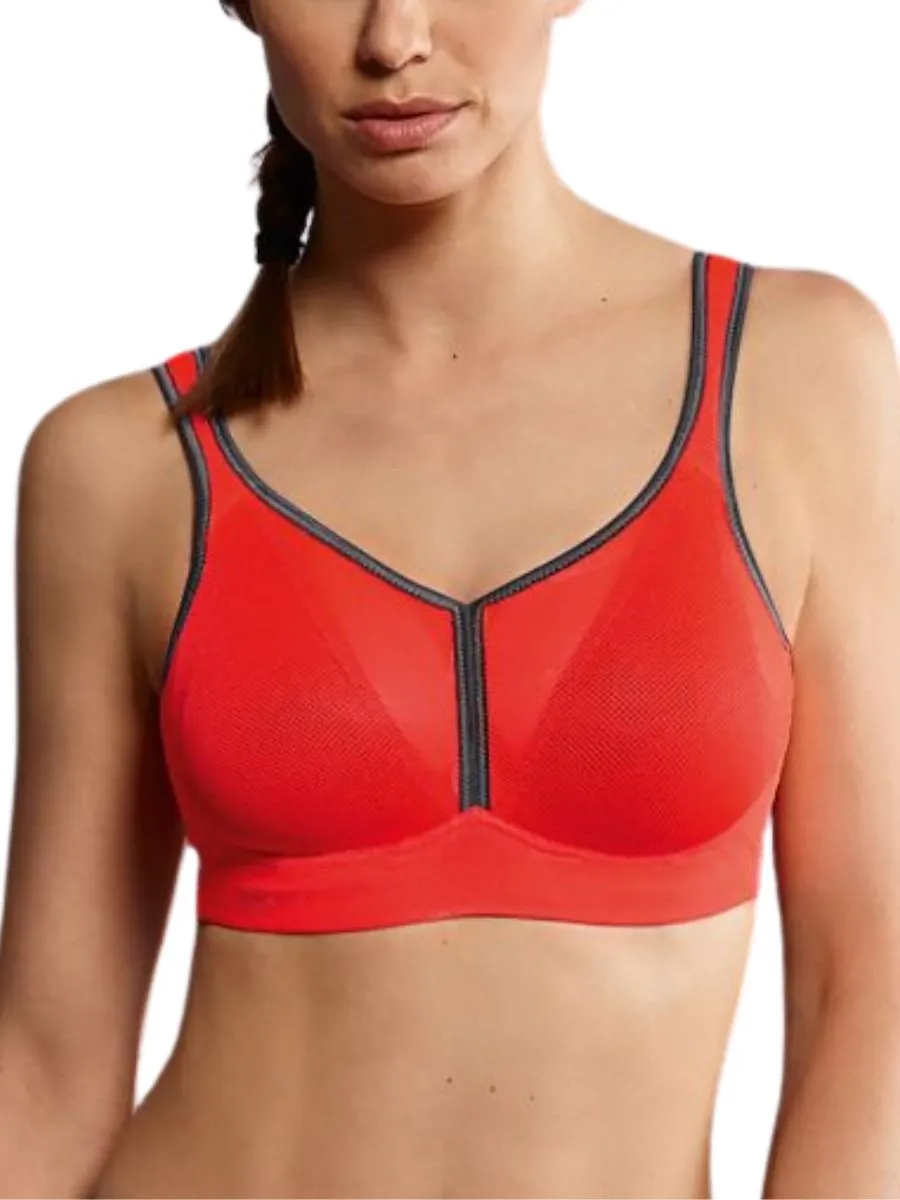 Air Control Deltapad Sports Bra - Coral/Anthracite