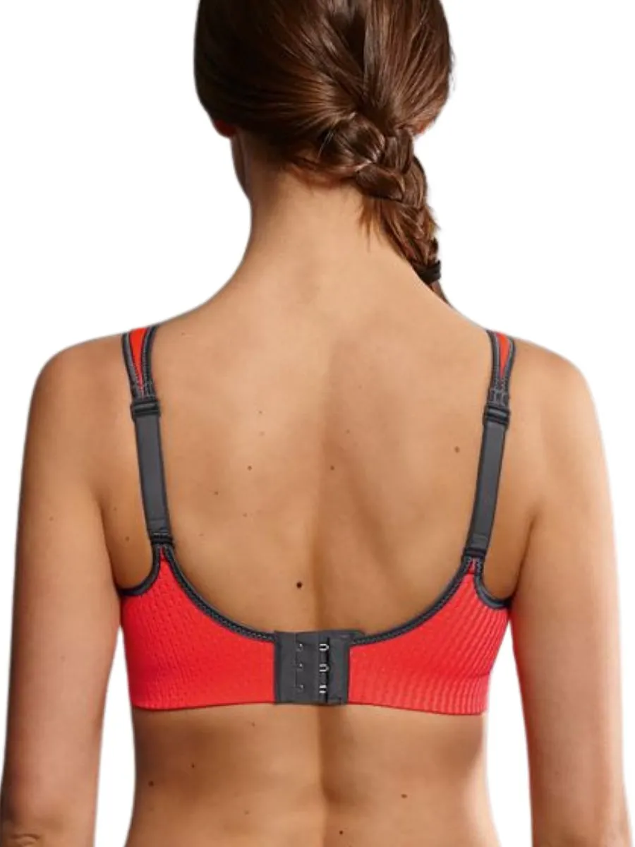 Air Control Deltapad Sports Bra - Coral/Anthracite