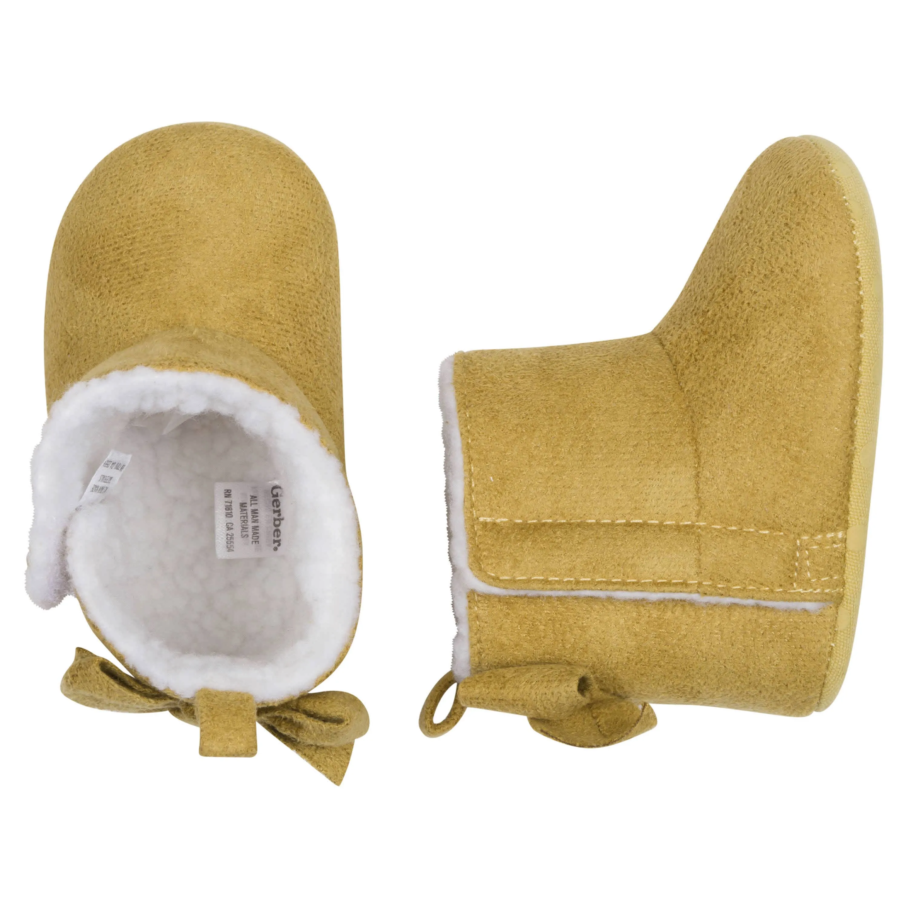 Baby Girls Taupe Bow Faux Suede Boots