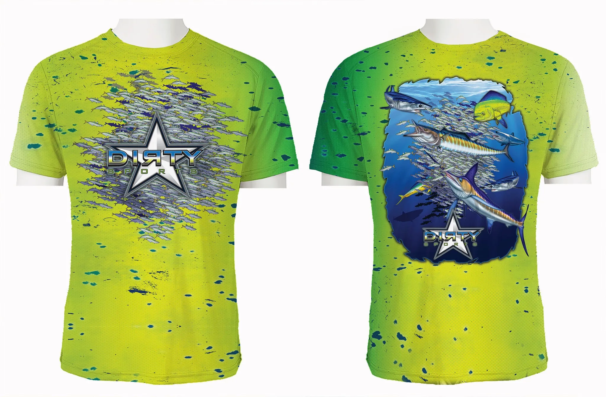 Bait Ball Mahi Texture FULL - Short Sleeve Polyester Shirt