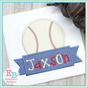 Baseball Banner Satin Applique