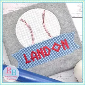 Baseball Banner Zigzag Applique