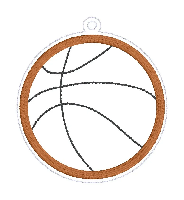 Basketball Applique bookmark/bag tag/ornament machine embroidery design DIGITAL DOWNLOAD