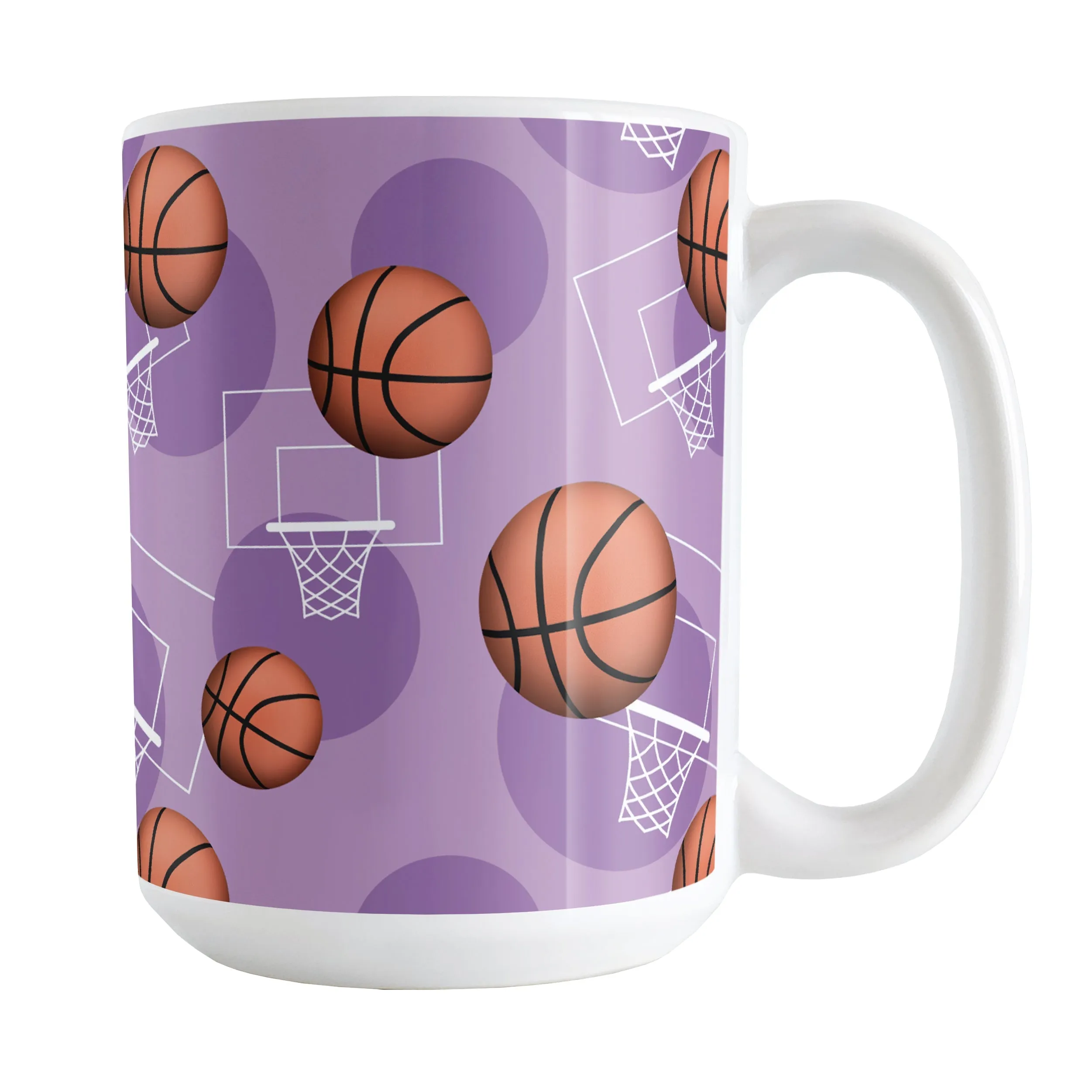 Basketball Themed Pattern - Purple Basketball Mug