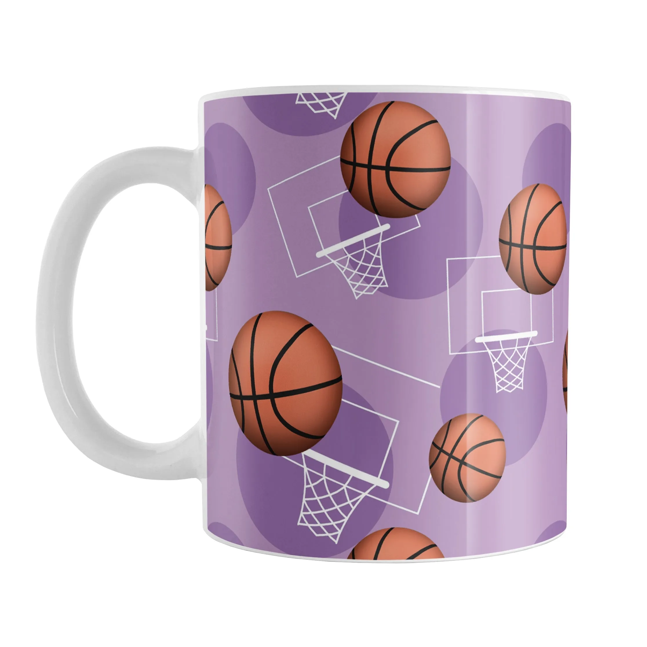 Basketball Themed Pattern - Purple Basketball Mug