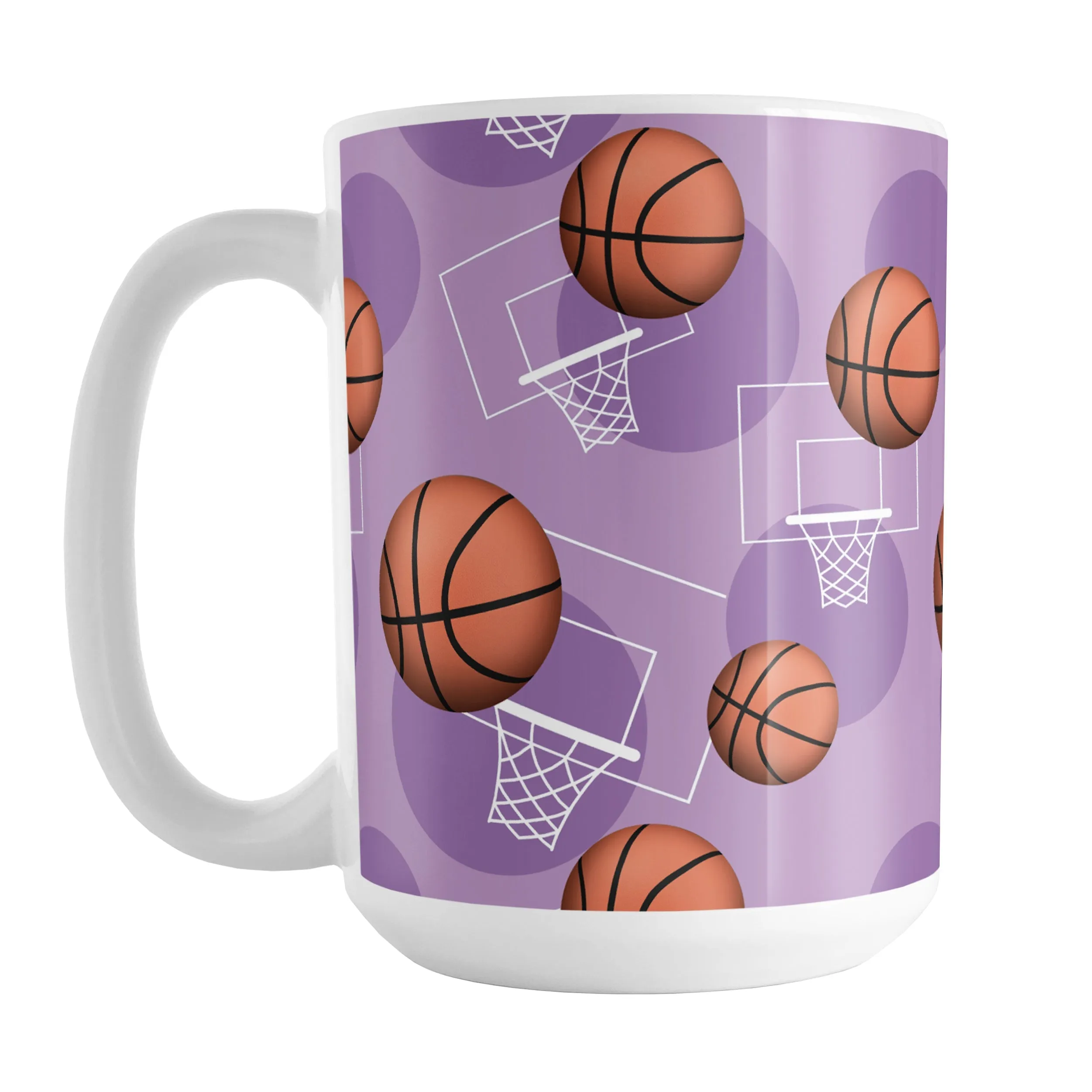 Basketball Themed Pattern - Purple Basketball Mug