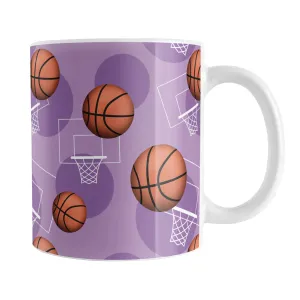 Basketball Themed Pattern - Purple Basketball Mug