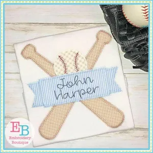 Bats Ball Banner Zigzag Applique