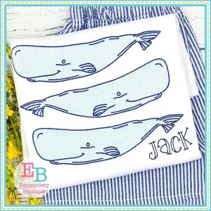 Beluga Whale Trio Sketch Design