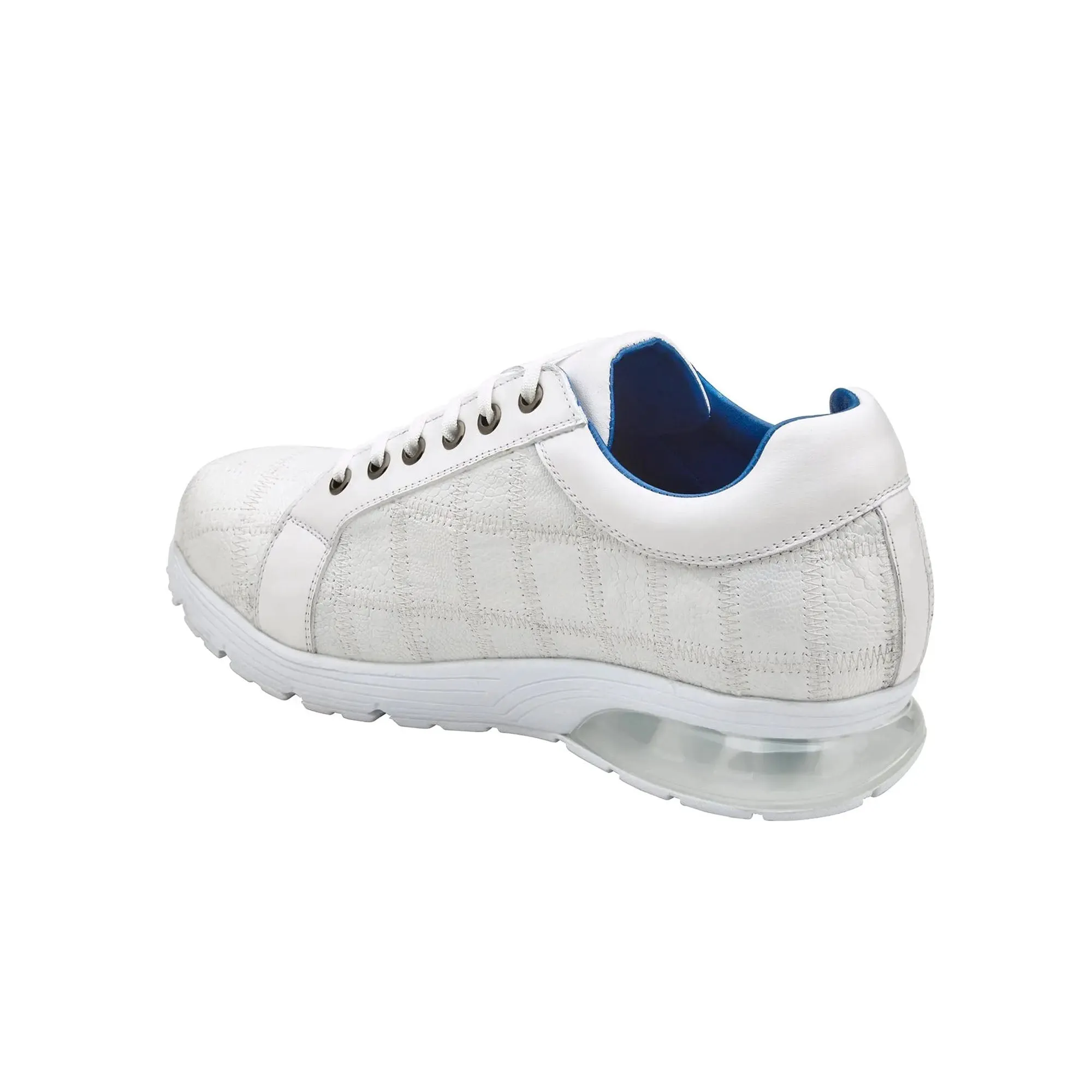 Belvedere Magnus in White Ostrich Patchwork Sneakers