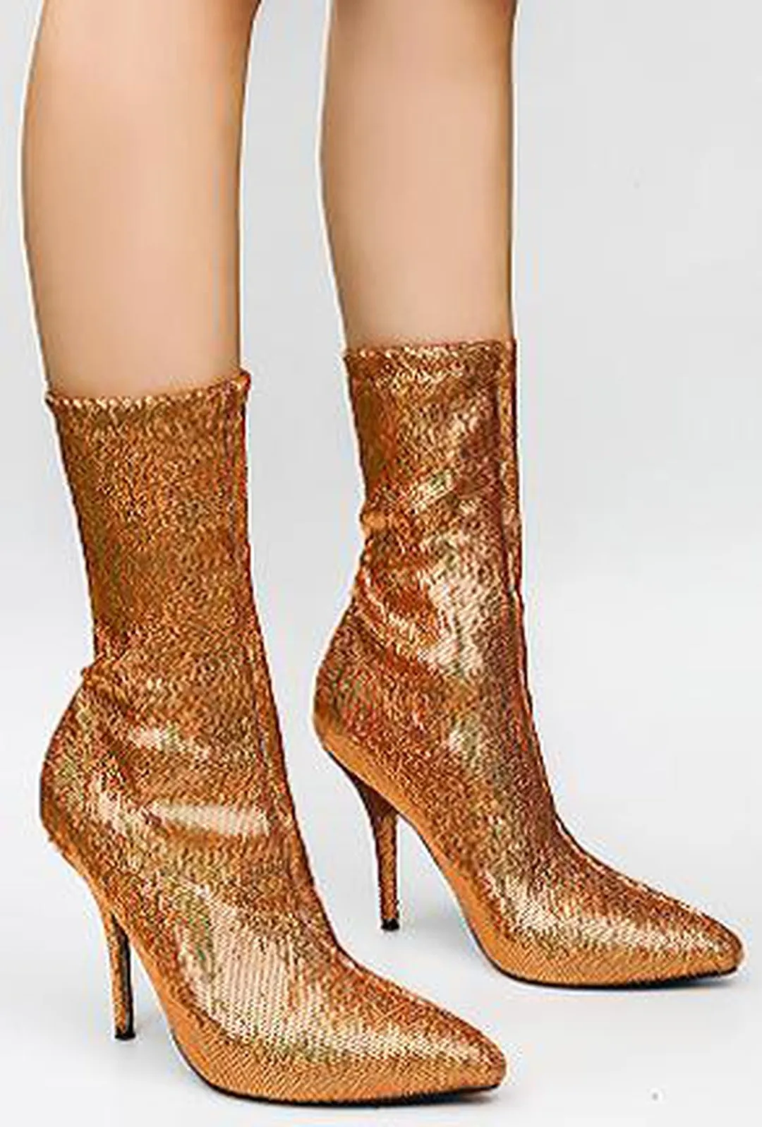 BEVA - SEQUINS SOCK BOOTS