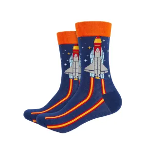 Blast Off Printed Crew Length Socks