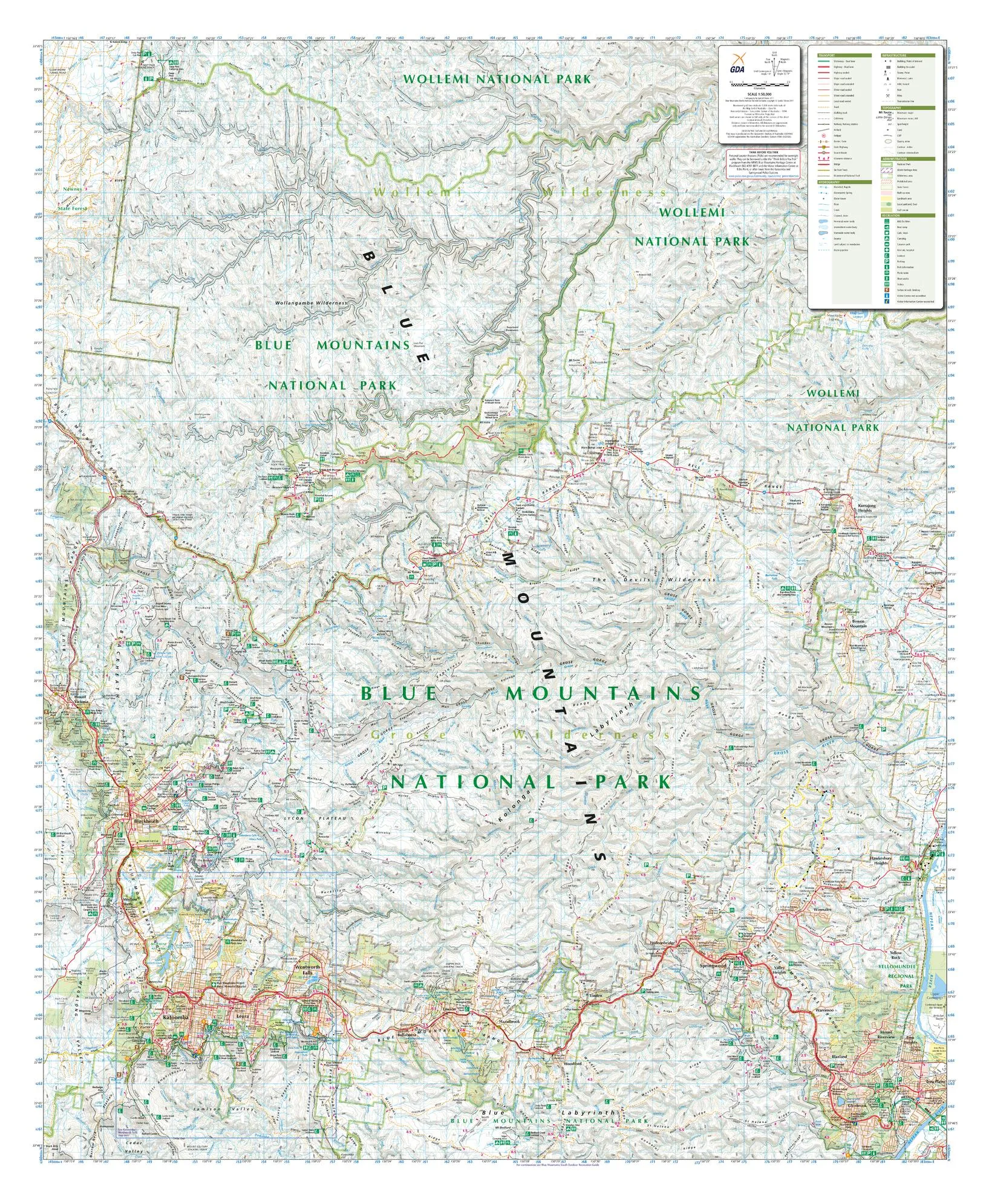 Blue Mountains North (NSW) Topographic Folded Map by Spatial Vision