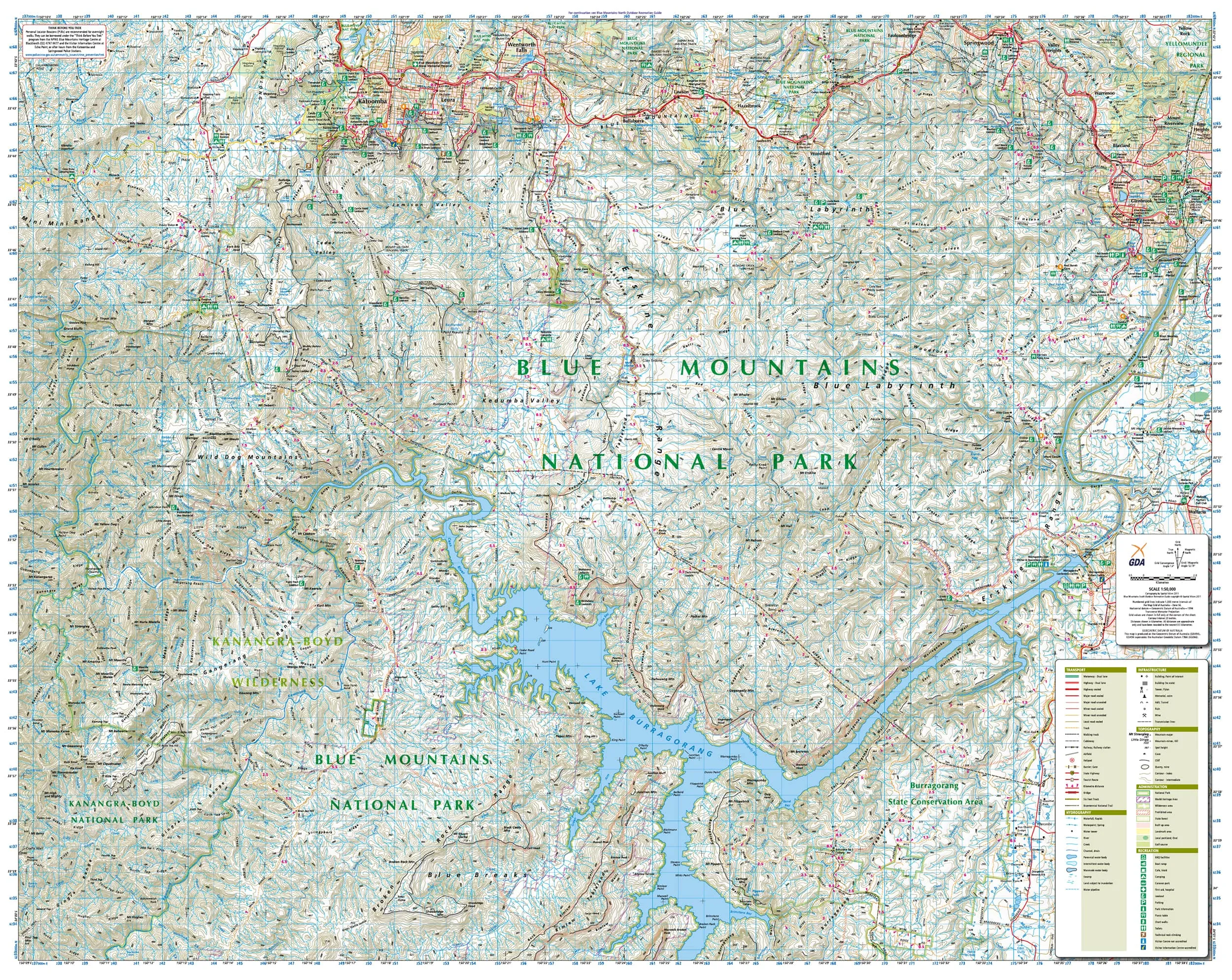 Blue Mountains South (NSW) Topographic Folded Map by Spatial Vision