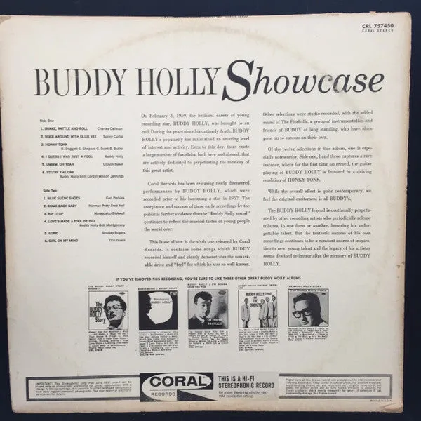 Buddy Holly - Showcase (LP) (VG )