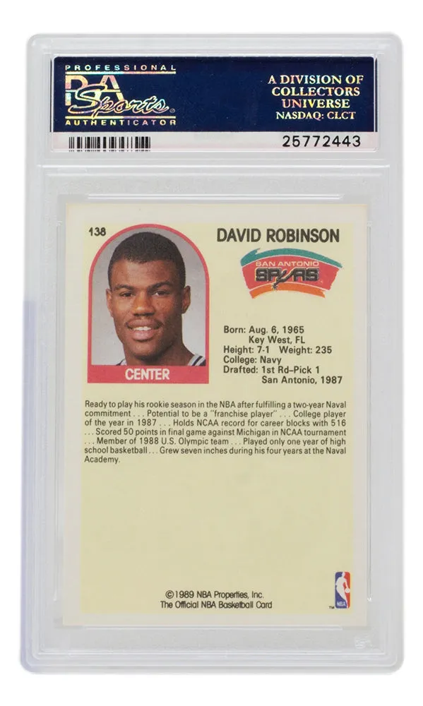 Dave Robinson 1989 Hoops #138 Spurs Rookie Basketball Card PSA Near Mint Mint 8