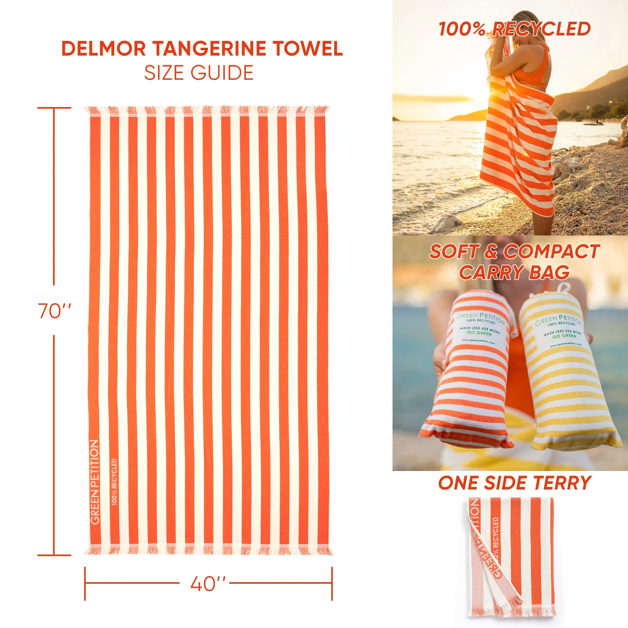 Delmor Tangerine Beach Towel