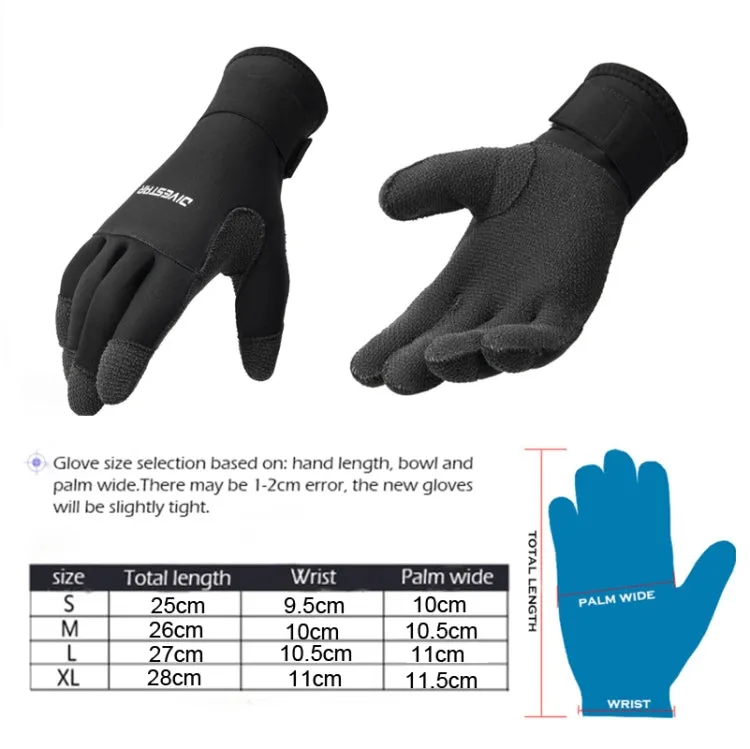 DIVESTAR 5mm Non-slip Wear-resistant Gloves Stab-resistant Diving Gloves, Size: XL