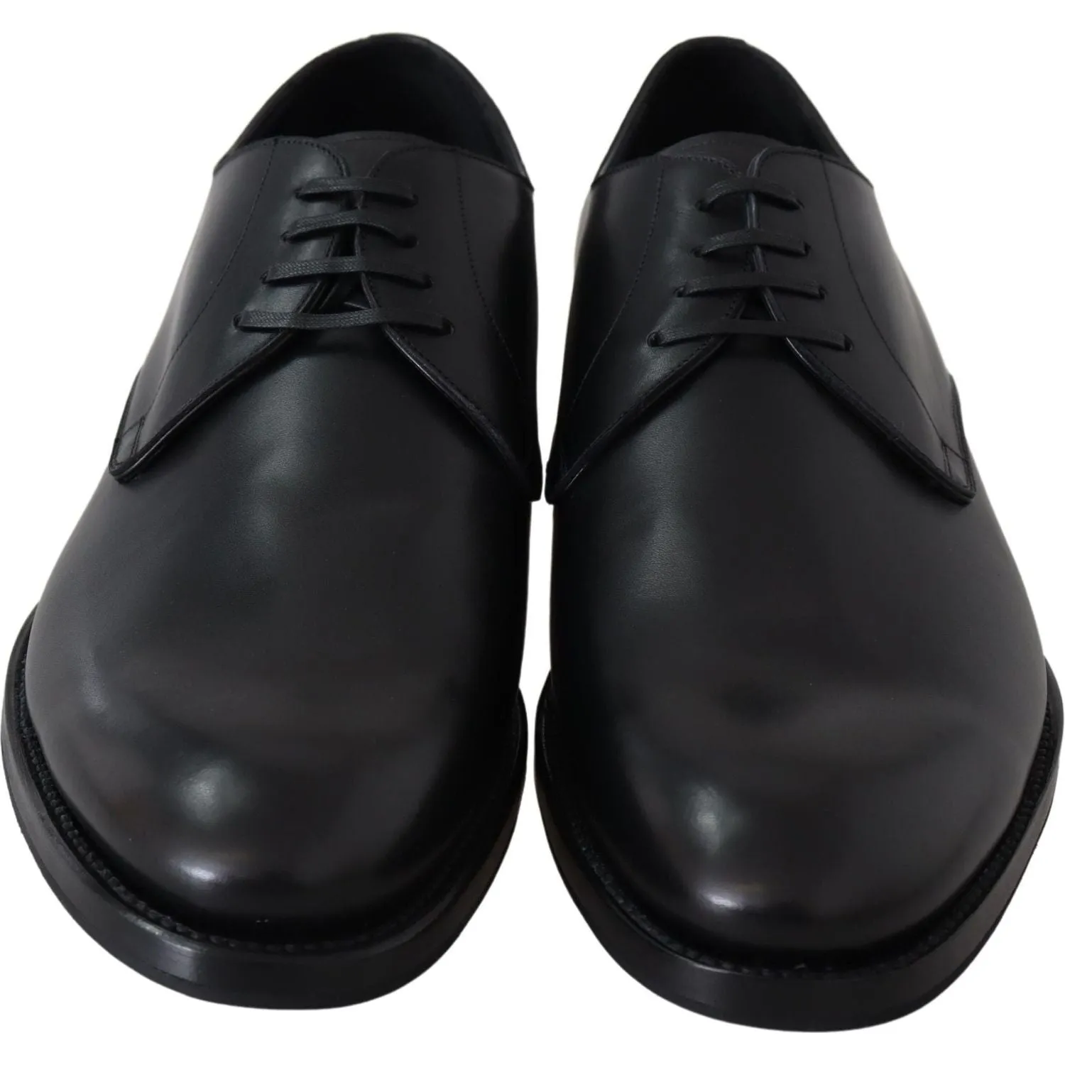 Dolce & Gabbana Elegant Black Leather Derby Dress Shoes