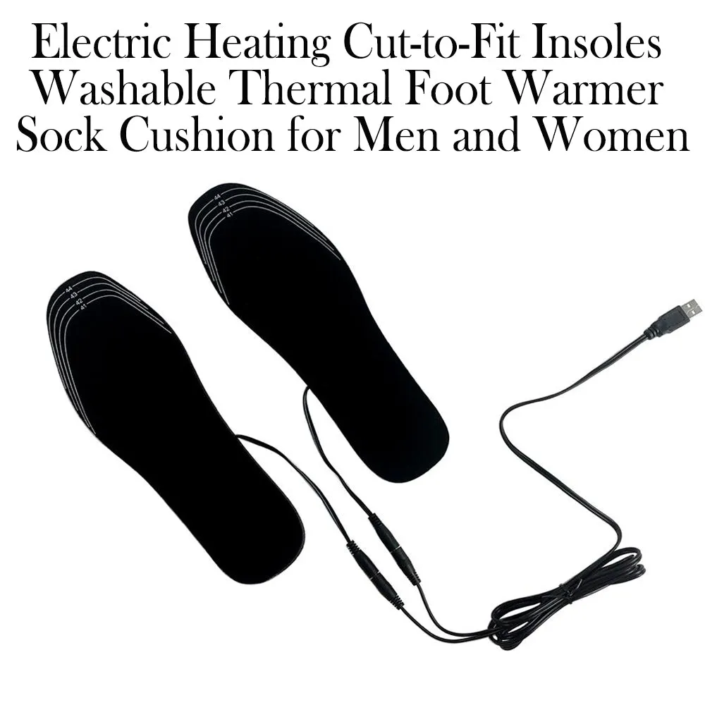 Electric Heating Cut-to-Fit Insoles Washable Thermal Foot Warmer Sock Cushion for Men and Women