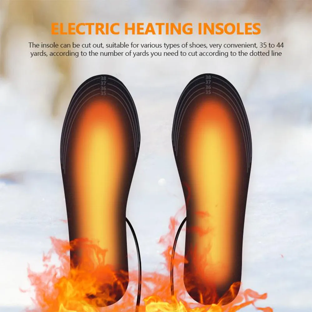 Electric Heating Cut-to-Fit Insoles Washable Thermal Foot Warmer Sock Cushion for Men and Women