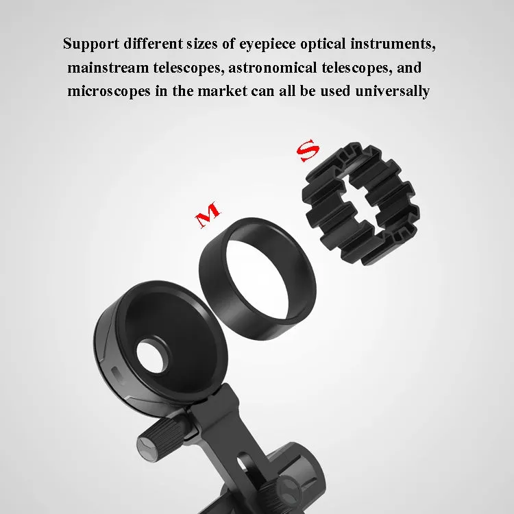 Eyeskey Telescope Phone Holder Camera Holder Telescope Universal Astronomical Mirror Phone Clip, Shape: CM-8M / S(Black)