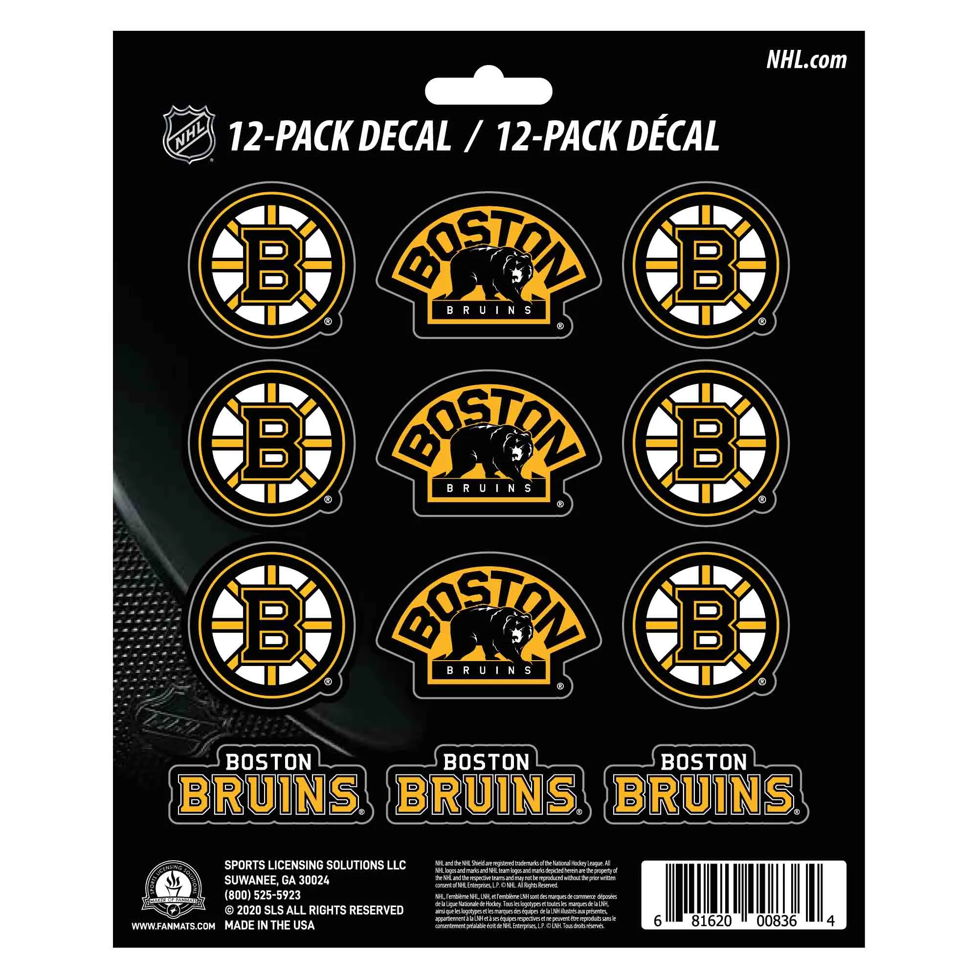 Fanmats Boston Bruins Mini Decal 12pk