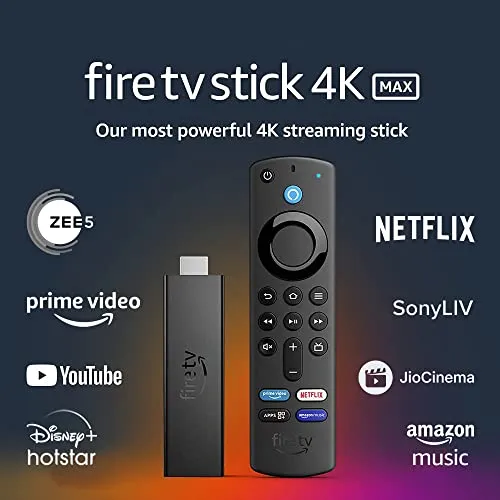 Fire TV Stick 4K Max streaming device, Wi-Fi 6, Alexa Voice Remote (includes TV controls)