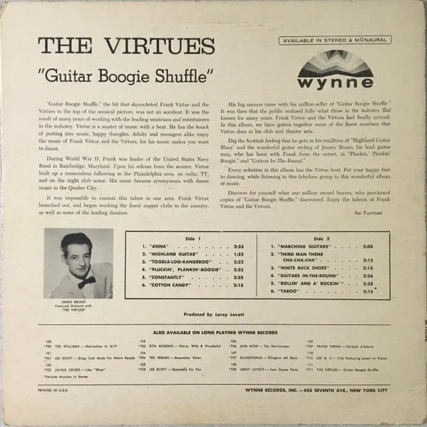 Frank Virtue And The Virtues - Guitar Boogie Shuffle (LP, Album) (VG)