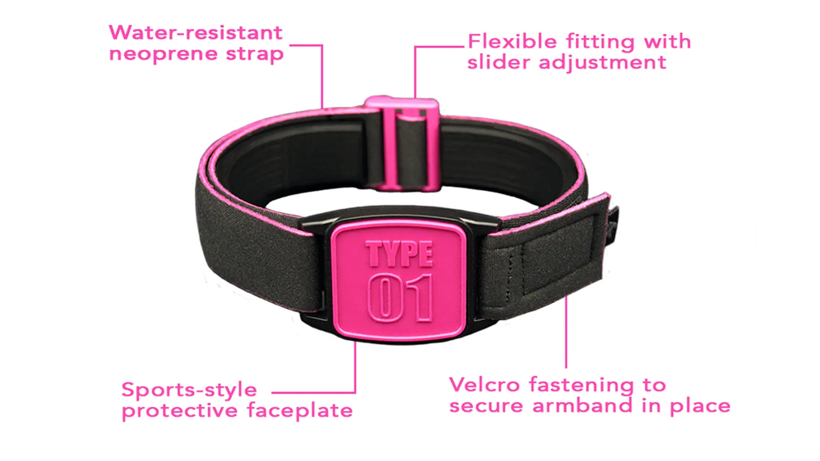 Freestyle Libre 2 CGM Sports & Swim Armband - Magenta Type 01 Libreband