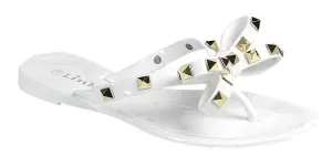 Girls White Rock Stud Jelly Sandal