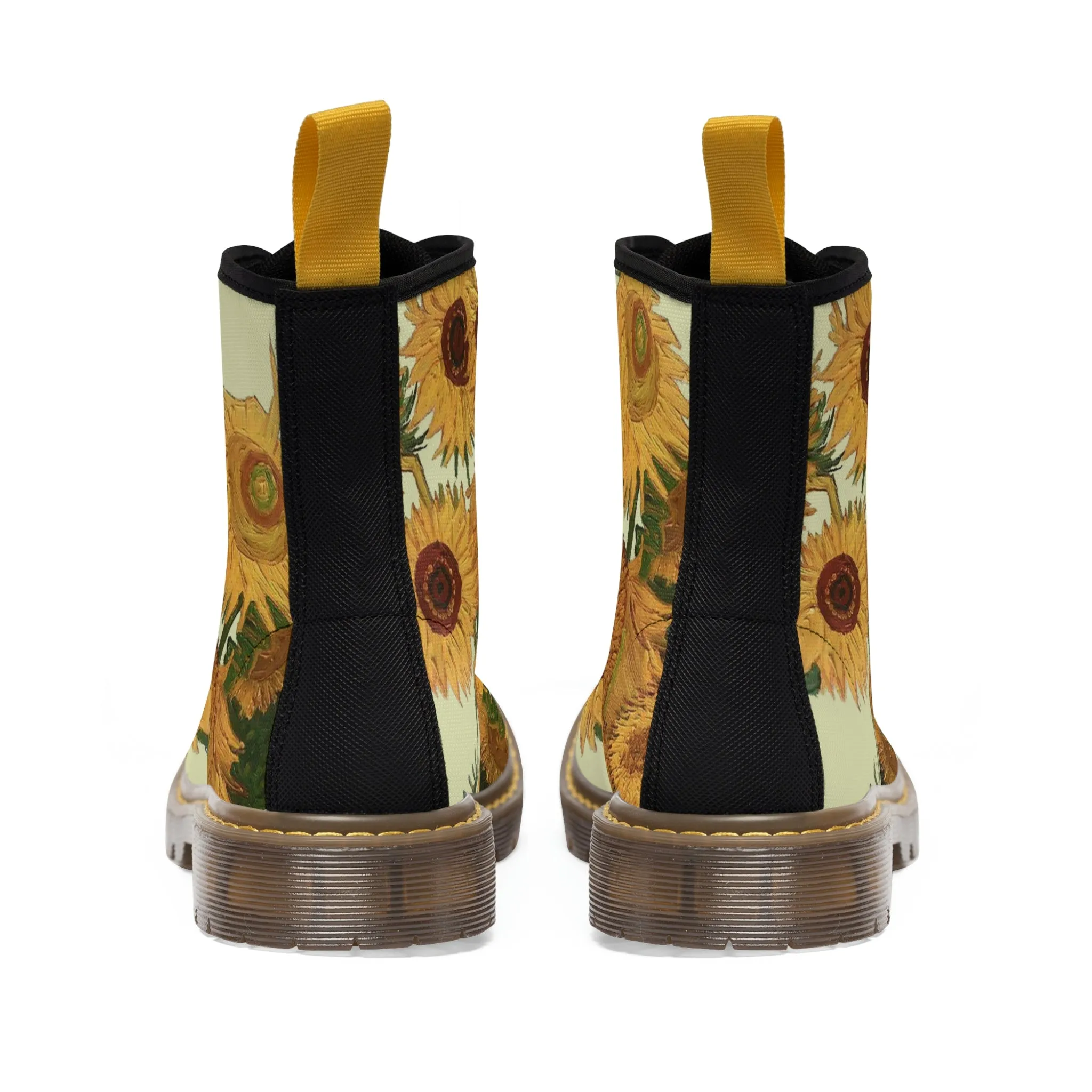 Gogh sunflowers Women's Canvas Boots