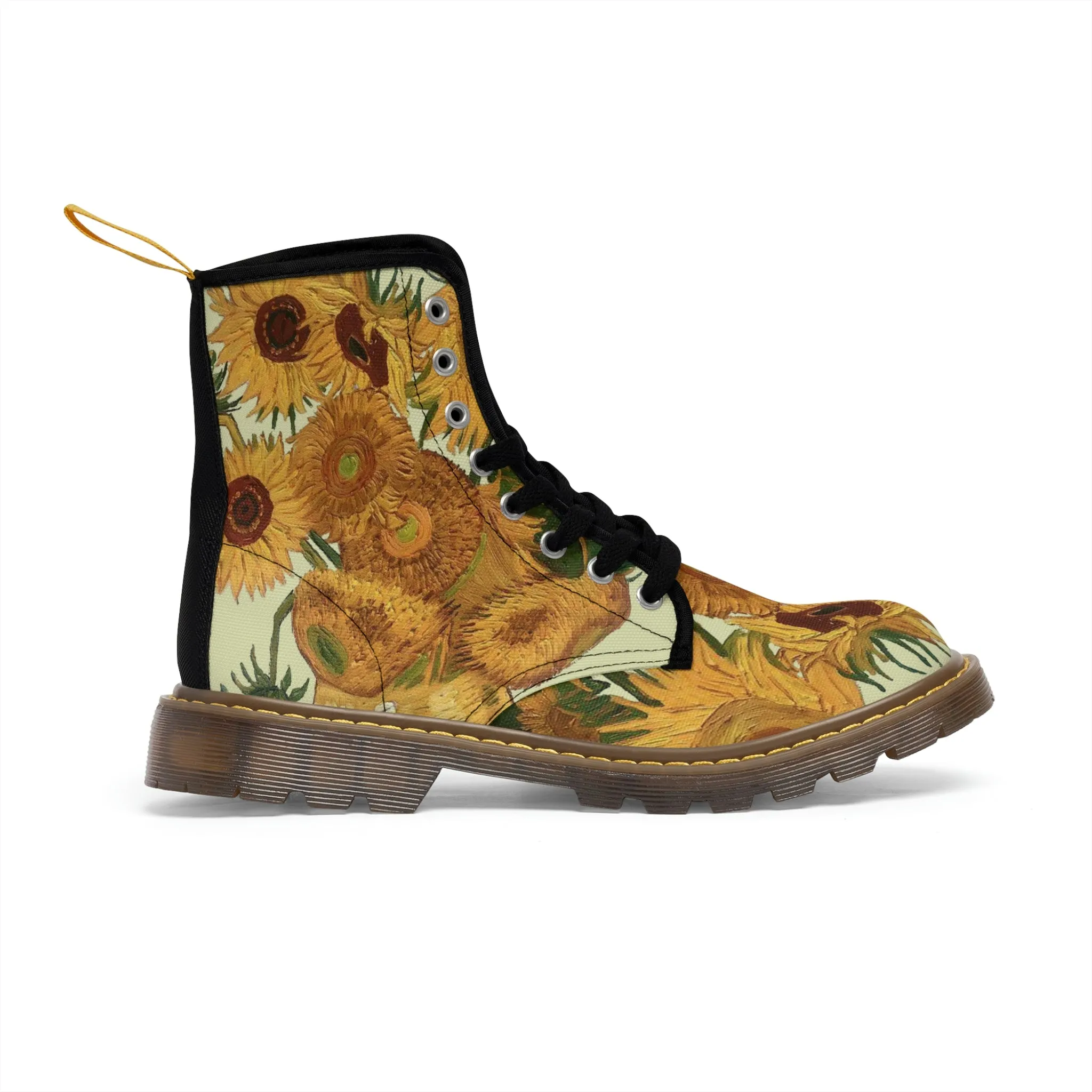 Gogh sunflowers Women's Canvas Boots