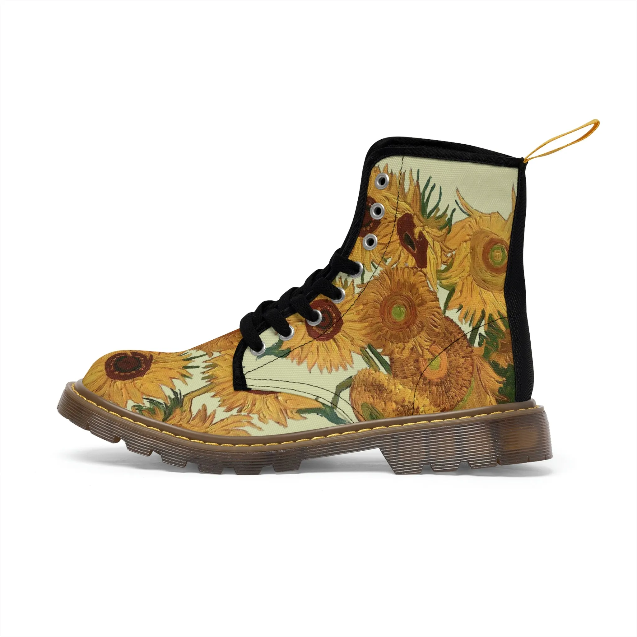 Gogh sunflowers Women's Canvas Boots