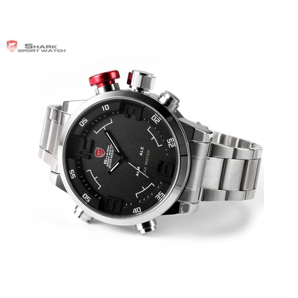 GULPER Shark Sport Watch Silver/Black/Red SW 103