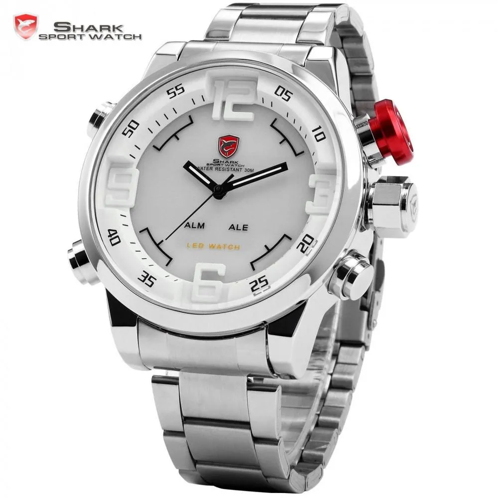 GULPER Shark Sport Watch Silver/White/Red  SW 104