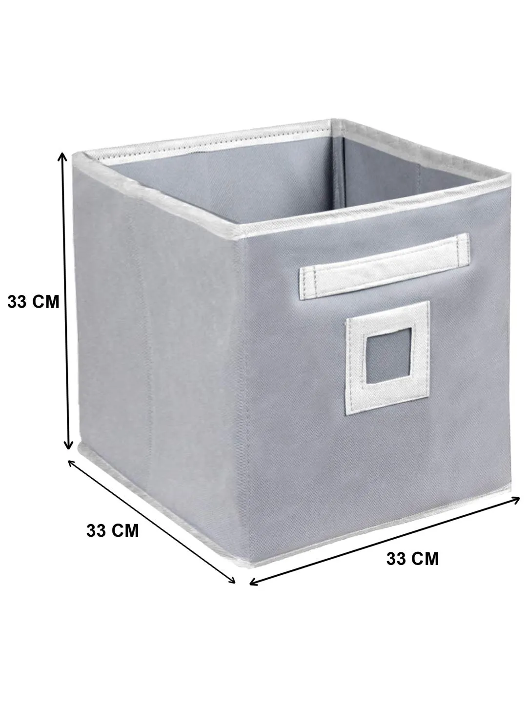 Heart Home Non Woven Fabric Foldable Storage Cube Toy, Books, Shoes Storage Box with Handle, Extra Large (Grey)- HEART6886