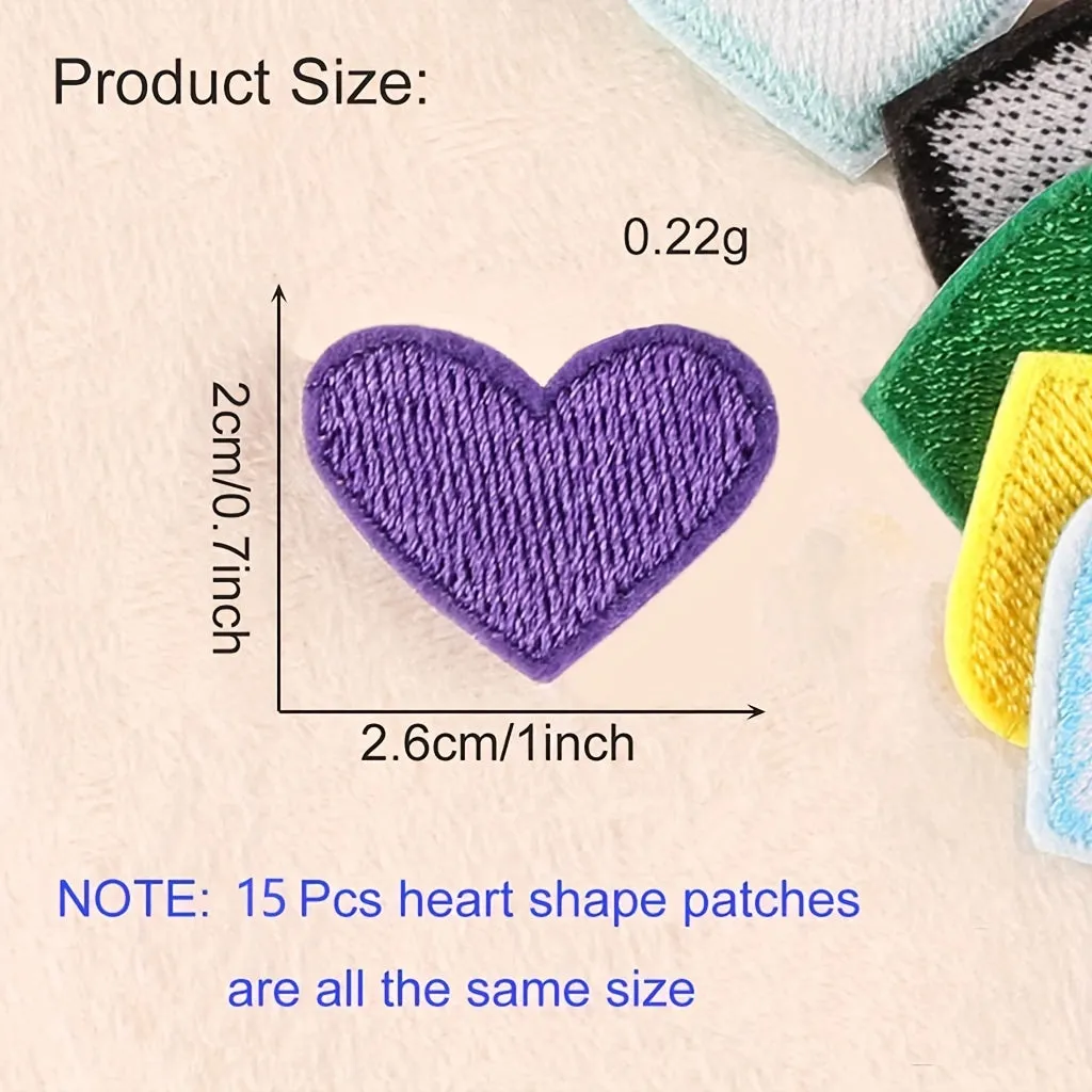 Heart Shape Iron On Patches  Embroidered Mini Appliques