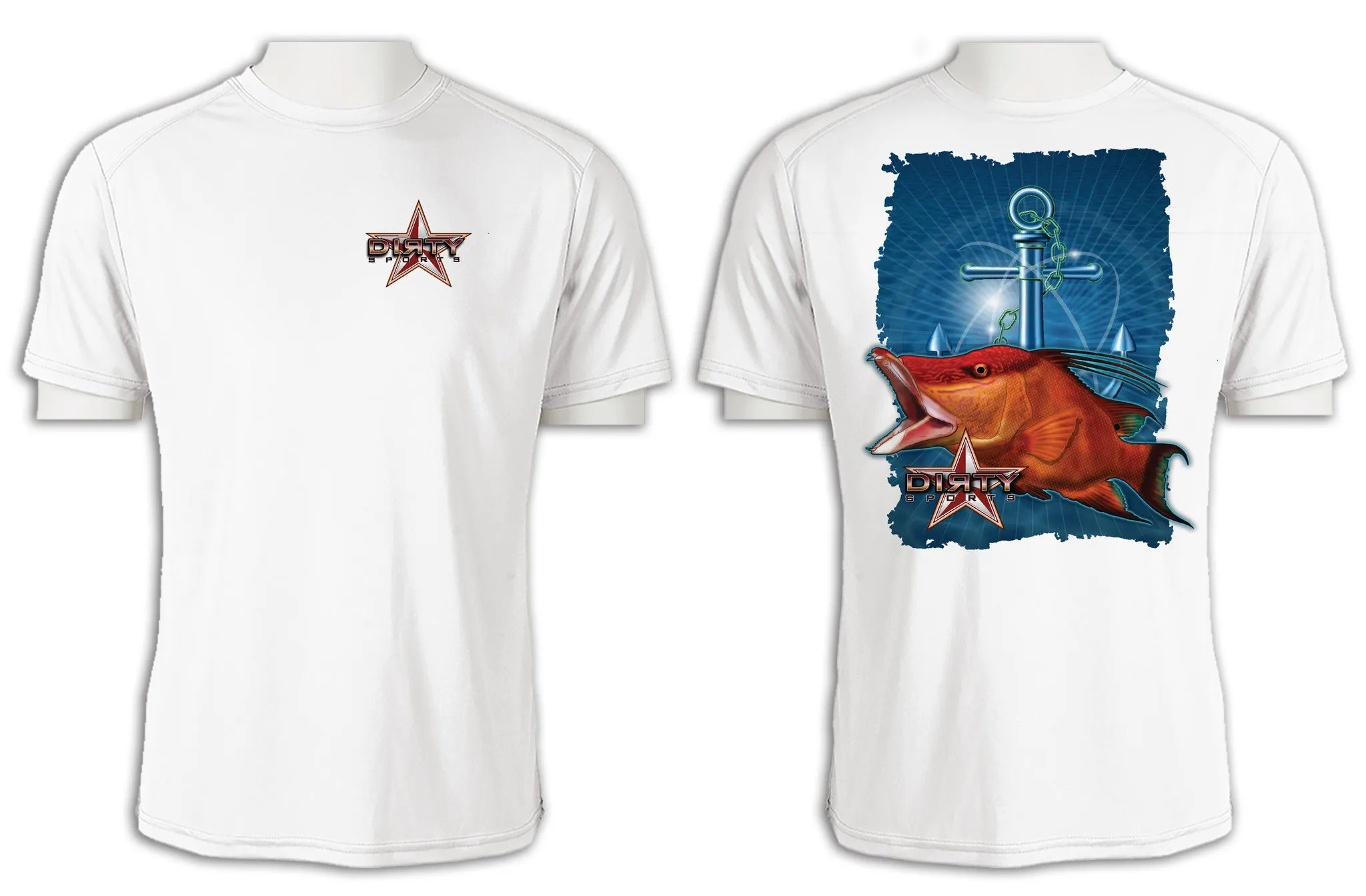 Hog Fish, Anchor Series - Short Sleeve Polyester Shirt