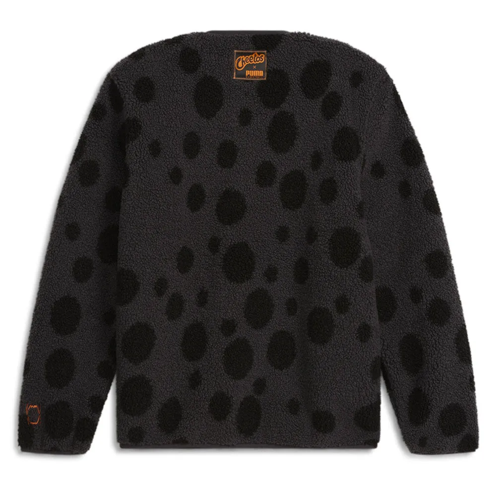 Hoops Sherpa V Neck Long Sleeve Sweater x Cheetah