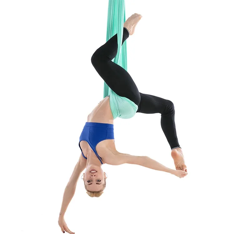 Household Handstand Elastic Stretching Rope Aerial Yoga Hammock Set(Green Light)